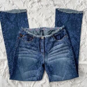 Parasuco Jeans Women's Blue Floral Flare Leg Denim Pants Size [Insert Size Here]